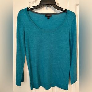 The Limited: Teal colored sweater, 3/4 length sleeves, size M